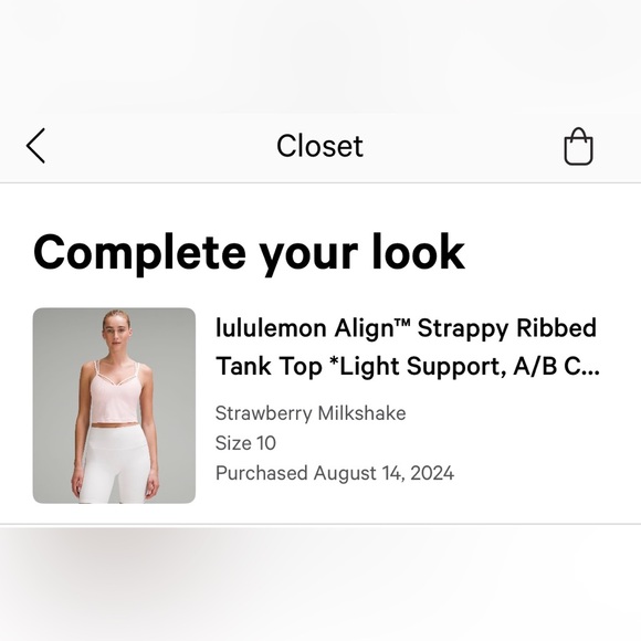 Lululemon Aligned strappy ribbed tank top Strawberry Milkshake,size 10.Baby pink - Picture 10 of 15